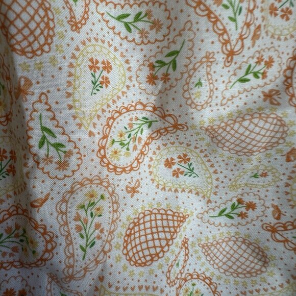 Custom Handmade Orange Paisley Cotton‎ Skirt Womens Small Medium Mixed Pattern - Picture 4 of 7